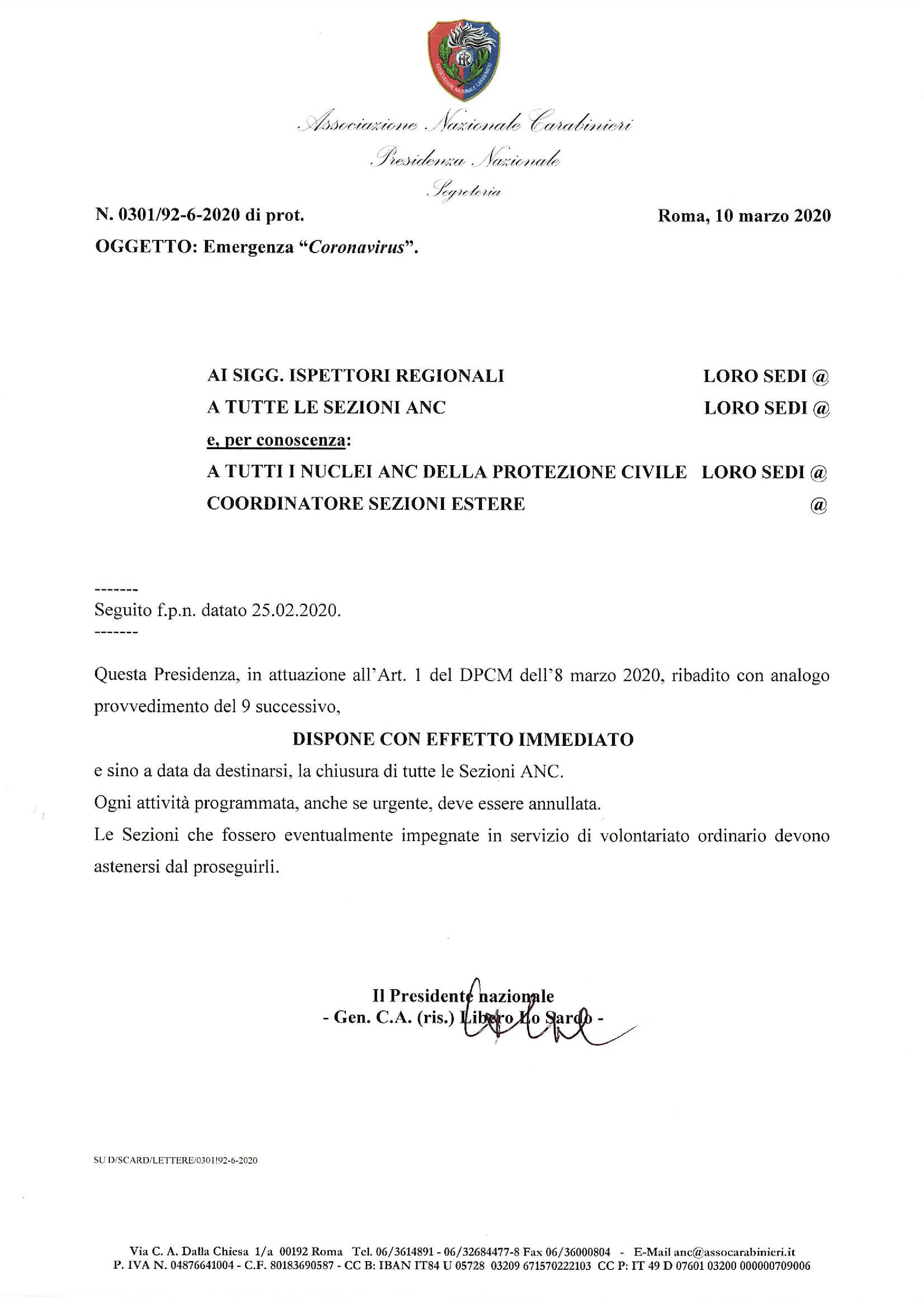 Comunicaz Emergenza Coronavirus PresNazANC 2020 03 10